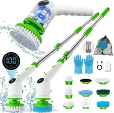 Electric Spin Scrubber, 9 in 1 Cordless Cleaning Brush with Type C USB Port, Cha