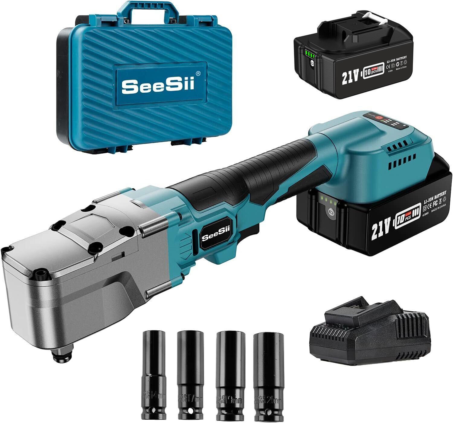 300N.m Cordless Ratchet Wrench Electric Tight Space Right Angle Impact Wrench
