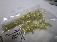 #6-18 x 1/2" Flat Head Phillips Sharp Pt Plain Finish Brass Wood Screw QTY 100