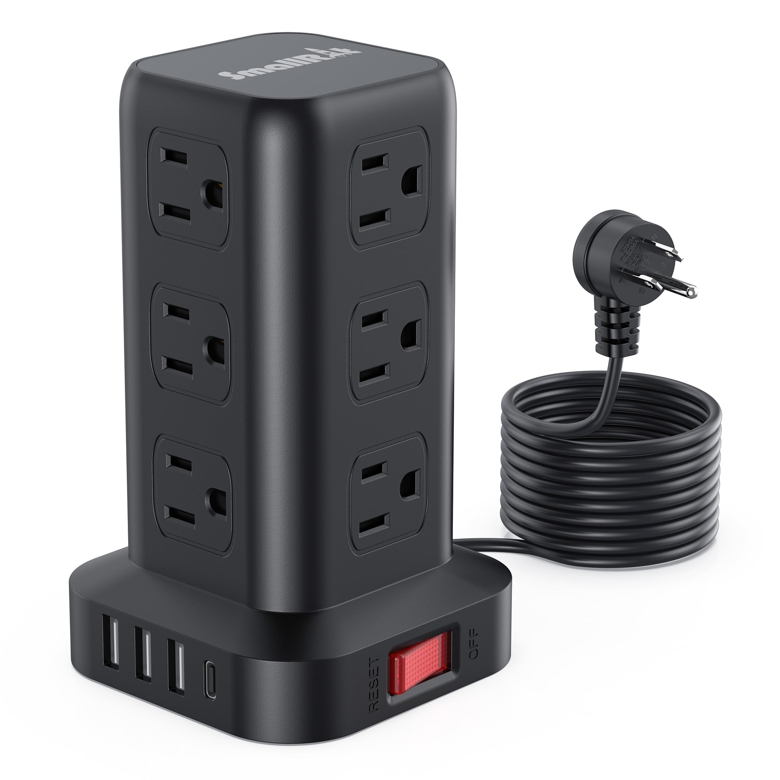 Surge Protector Power Strip Tower,10FT Extension Cord with Multiple Outlets, ...