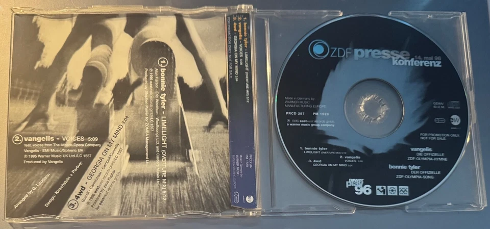 BONNIE TYLER/VANGELIS/4WD - ZDF PRESSE KONFERENZ 14/5/96 (3 TRACK PROMO CD) - image 2 of 2