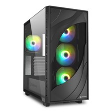 Image of Sharkoon Rebel C80G RGB Black ATX Mid Tower Metal PC Gaming Case
