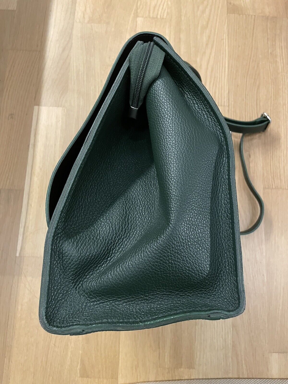 Italian Forest Green Leather Bag with Removable S… - image 9