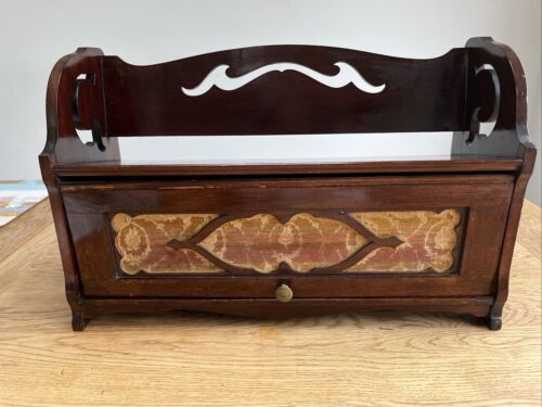 Edwardian Mahogany Table Top Book Rack With Fitted Stationery Drawer