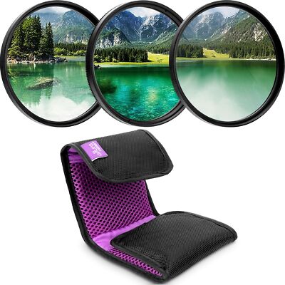 	58MM Lens Filter Kit UV CPL Polarizing Filter Neutral Density ND4 +Filter Case	