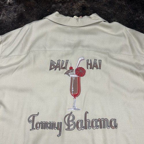 Tommy Bahama NWTs Embroidered 100% Silk Bali Hai Camp Shirt Large Hawaiian
