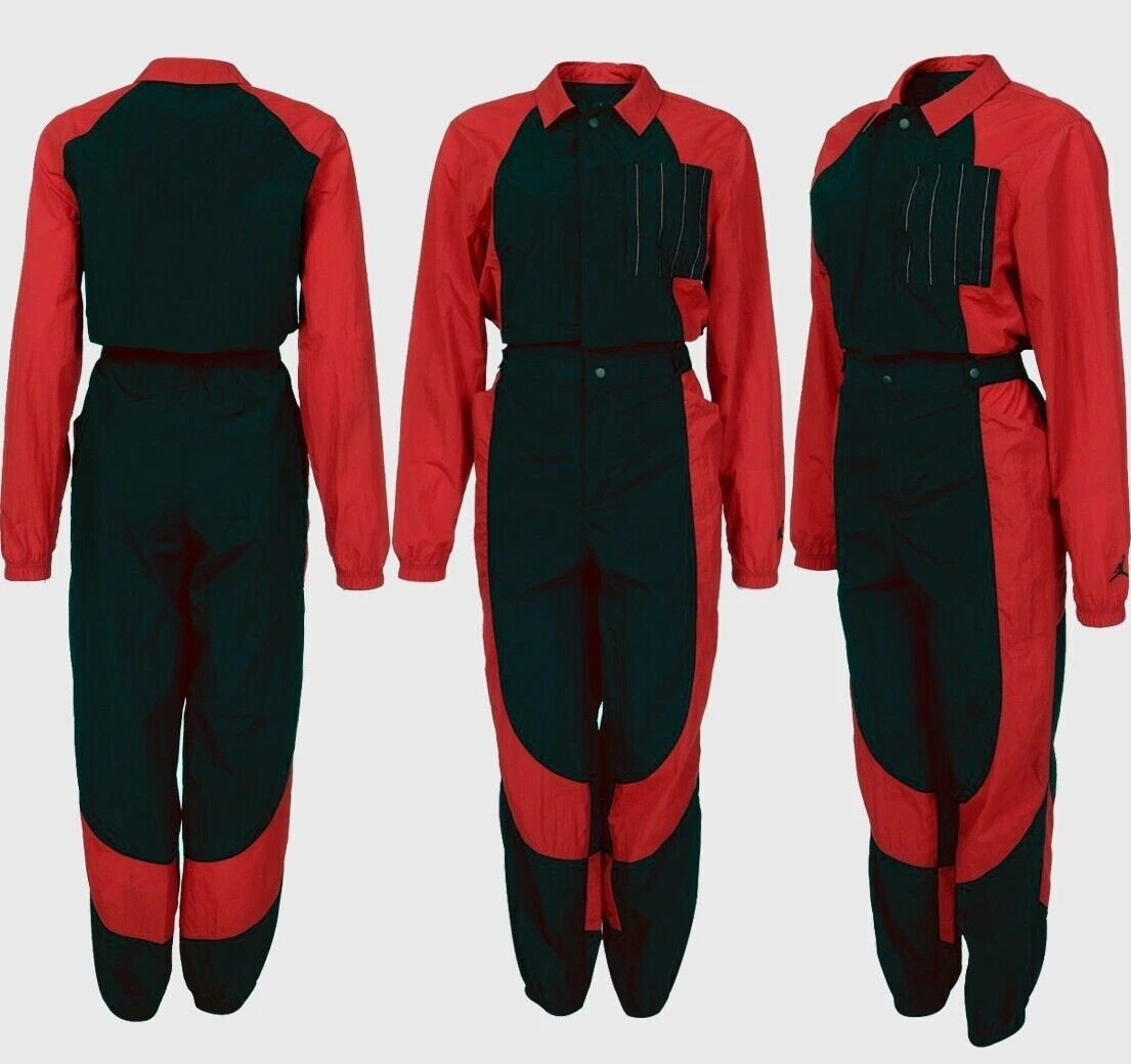 Womens Medium Air Jordan Flight Suit Essentials Jumpsuit Red Black DJ2626 636