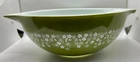 Vintage Pyrex Nesting Mixing Bowl Spring Bloss Green Flowers 13" long 4 QT  4L