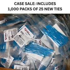 25,000 SUPER Duty 4" 18 Pound Cable Zip Ties Nylon Blue BULK CASE Liquidation