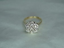 Elegant Diamond Cluster Flower Ring - Size 6.75, 5.33g