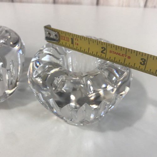 Waterford Crystal Vintage Tapered Glass Candle Holders Set of 2 Small Round - Picture 9 of 9