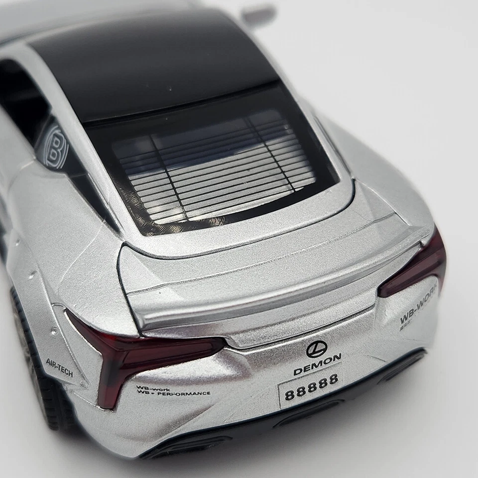 2022 Lexus LC500 - Right Hand Drive - 1:32 Diecast Model - Silver - Image 3 of 4