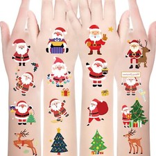 Christmas Temporary Tattoos Stocking Stuffers Fake Tattoo Stickers for Kids