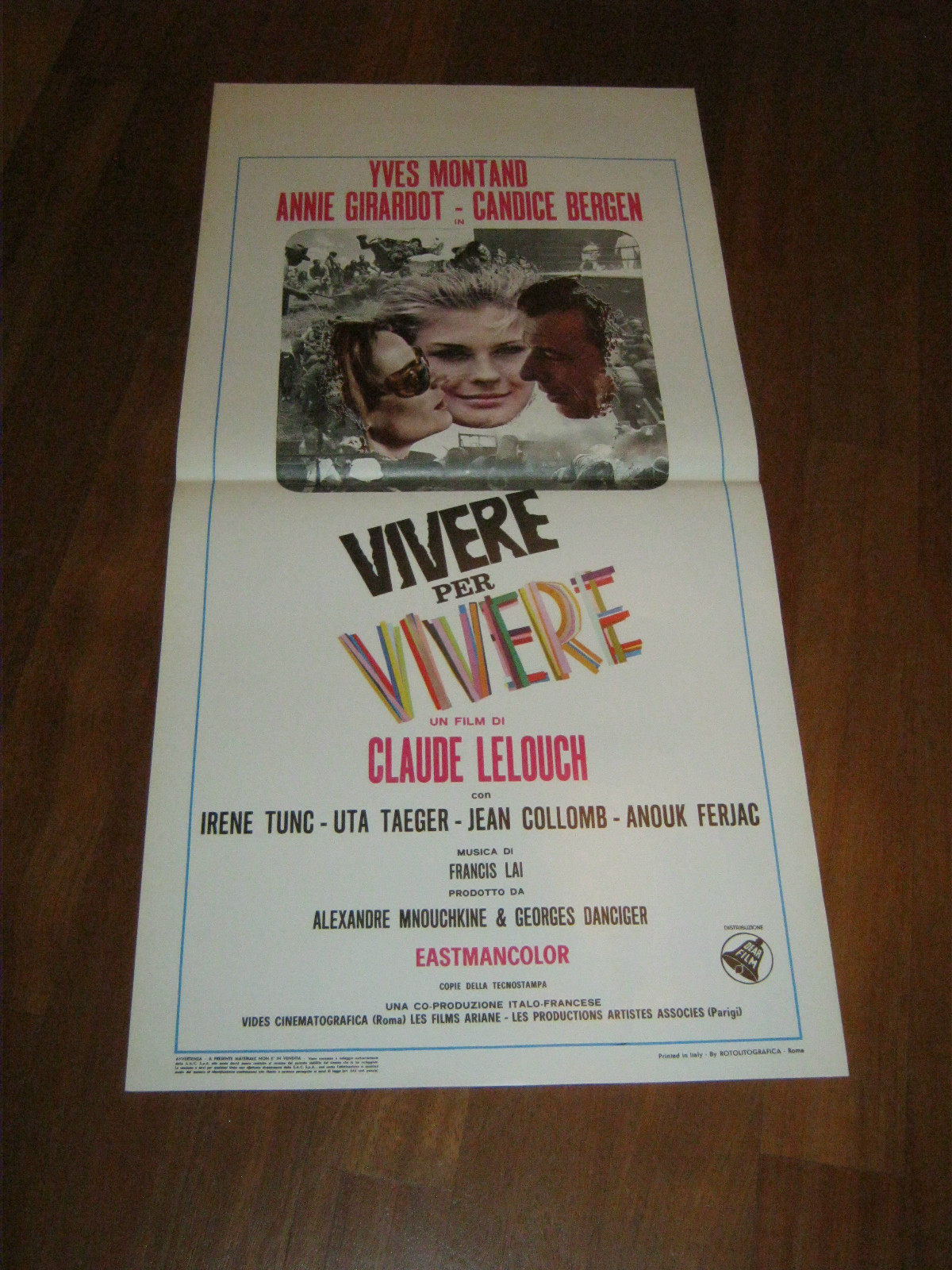 Locandina originale film Vivere per vivere (1967) - Regia di Claude Lelouch