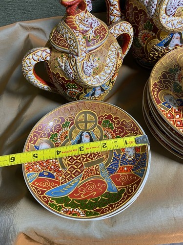 Moriage Dragon Ware Tea Set For Six (Less 1 Tea Cup) Includes Luncheon Plates - Picture 8 of 13