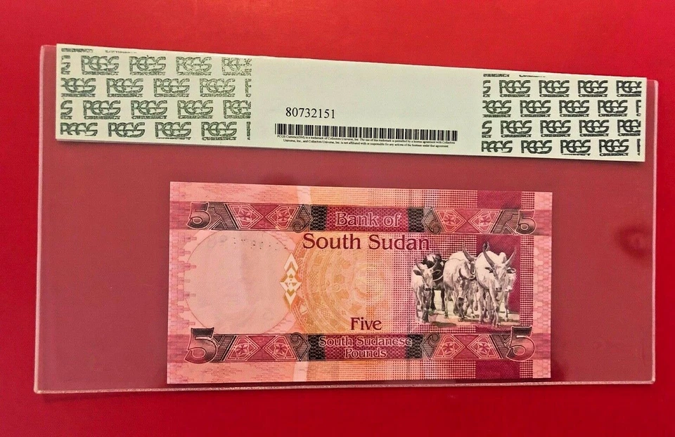 South Sudan BANK OF South Sudan 2011 5 POUNDS PCGS 65 PPQ - Image 2 of 2