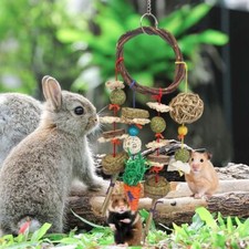 Natural Buuny Chew Pets Toy Cage Accessories Rabbit Treats Molar Rattan Ring