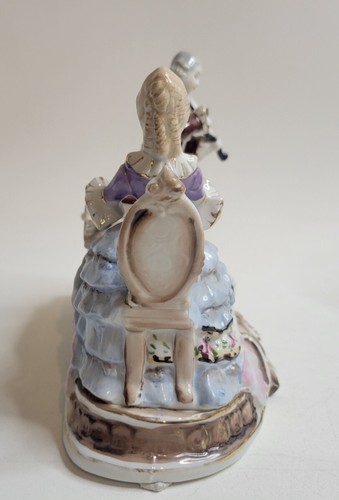 Porcelain Musical Couple W/Dog Vintage Figurine - Picture 6 of 15