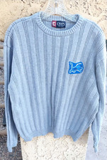 Detroit Lions football (NFL) silver/gray ribbed sweater, sz XL, by Chaps
