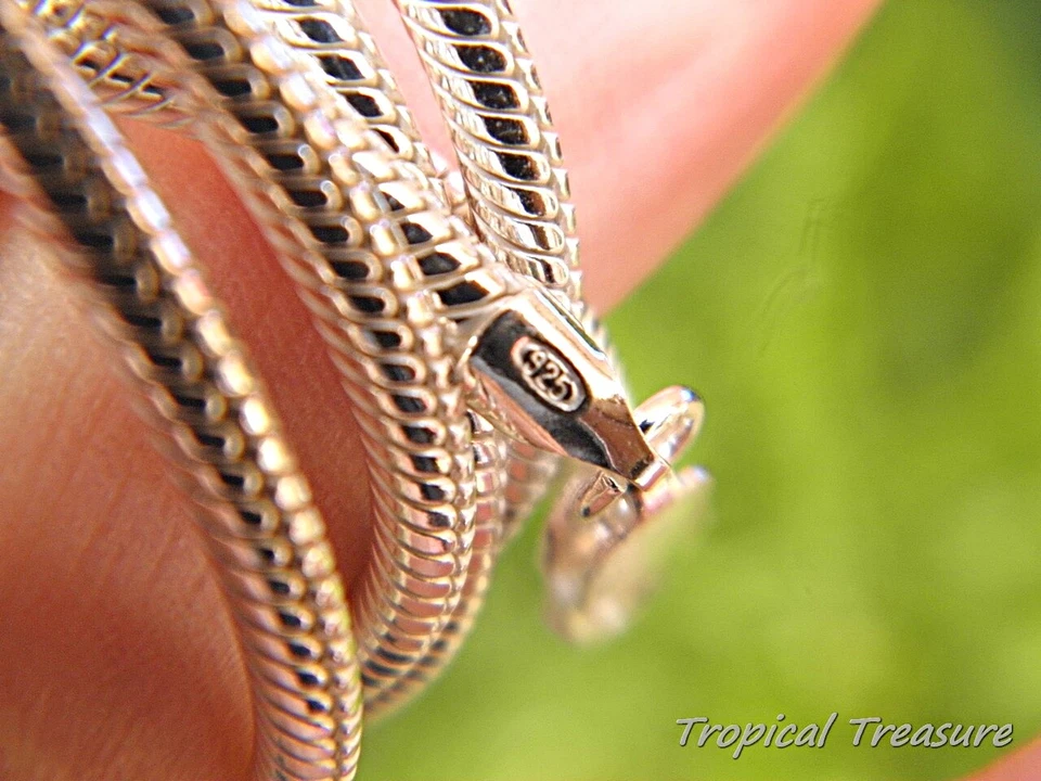 SNAKE Chain - 100% SOLID 925 Sterling Silver (options) - image 3 of 4