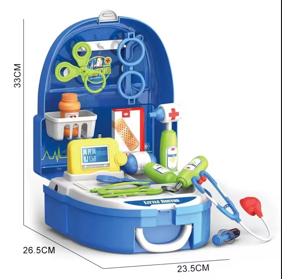 kids pretend play doctor nurse toys,kids medical kit toys with portable backpack - Image 3 of 4