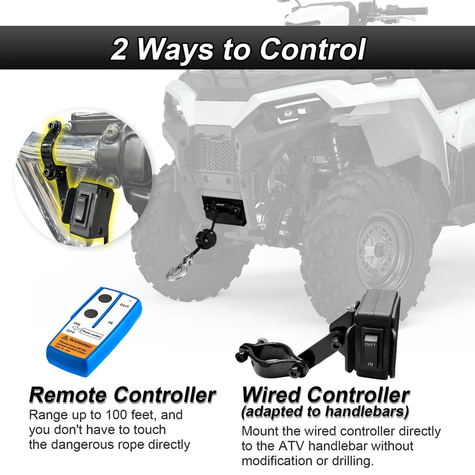 ATV 3000lb 12V Electric Winch Mount Kit For Polaris Sportsman 570/450 2014-2025 - Image 2 of 4