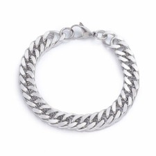 Anti Tarnish Men's Chain Stainless Steel Diamond Cut Cuban Link Chain T29