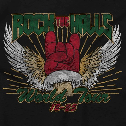 Cool Christmas Rock The Halls World Tour Sweatshirt Zip Up Hoodie Men Women - Picture 2 of 7