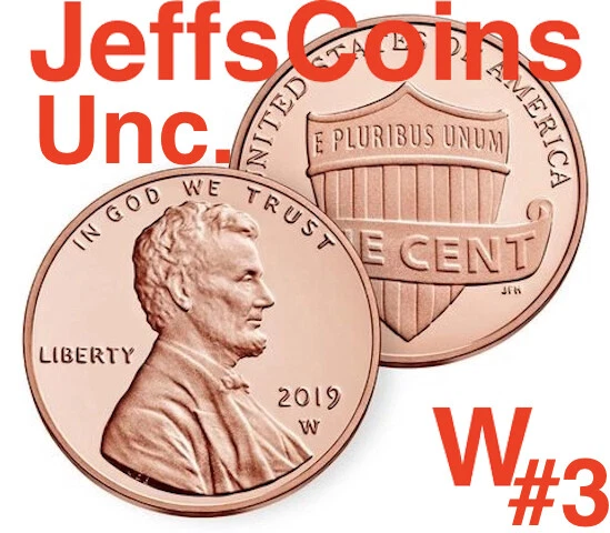 All 2019 W Lincoln Penny BUNDLE  Proof 1 Reverse 2 UNC 3 Shield Cents W Set - Image 4 of 4