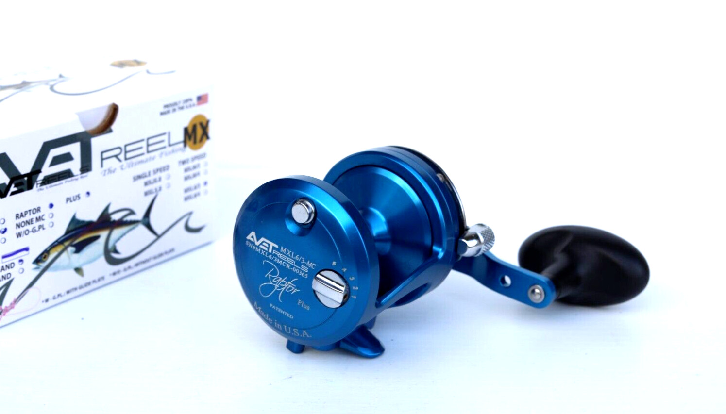 Avet MXL6/3 MC RAPTOR PLUS 2-Speed Lever Drag Reel - BLUE - 