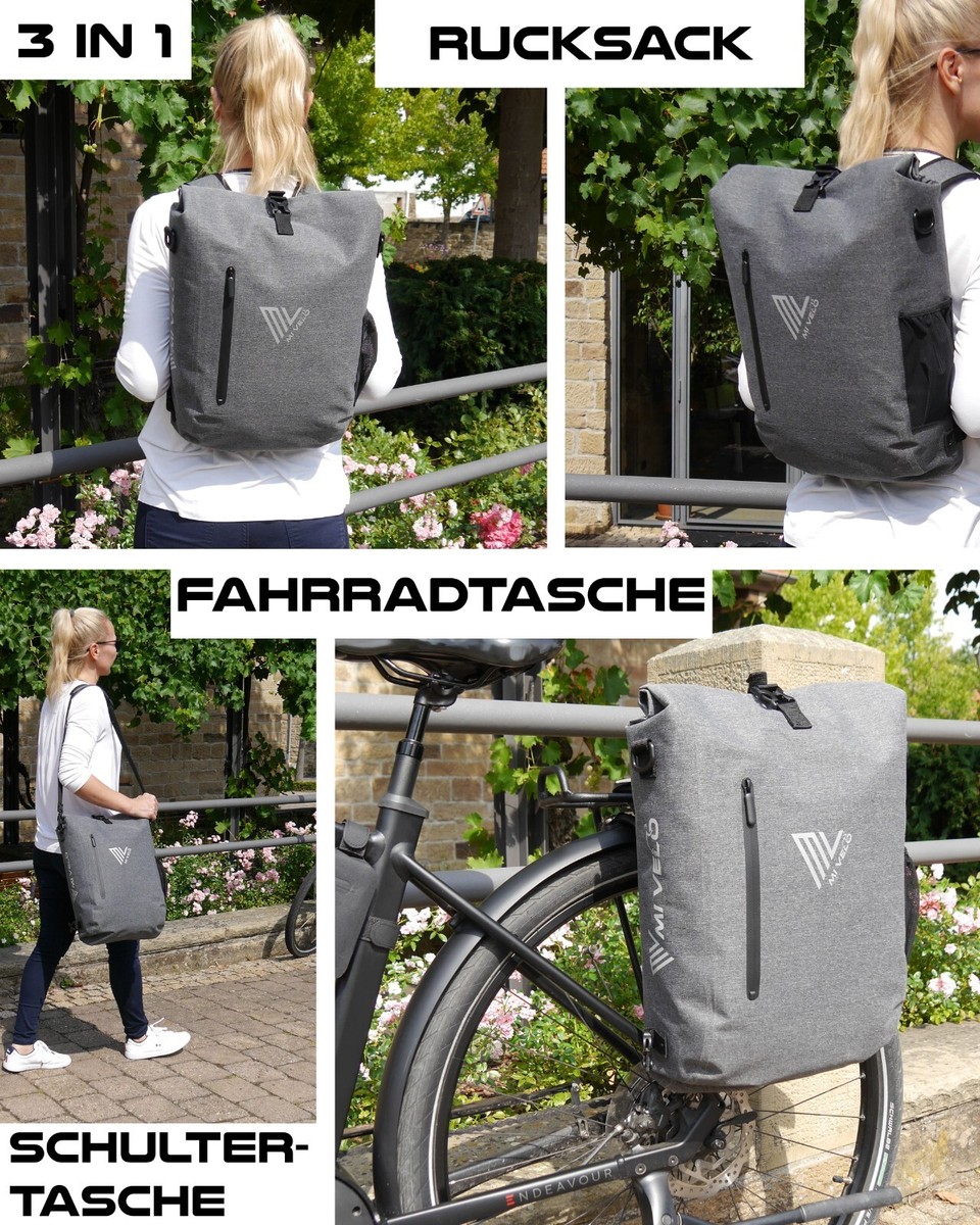 MIVELO Fahrradtasche Rucksack Gepäckträgertasche Laptopfach