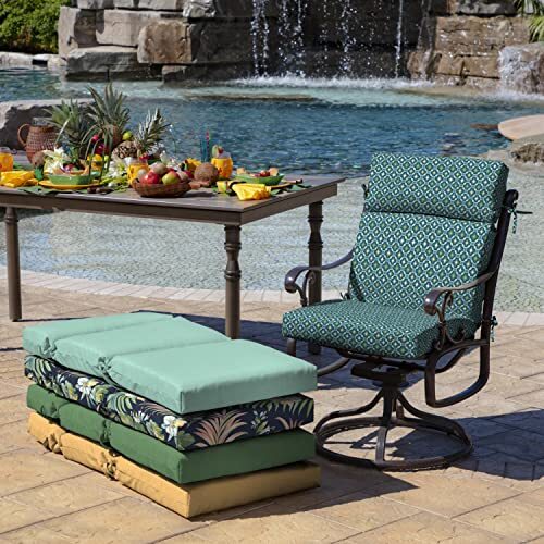 Outdoor Chair Cushion, 21 x 20, RainProof, Alana Tile 21 x 20