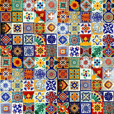 150 tiles 4x4 MEXICAN TILES CERAMIC HANDMADE TALAVERA TILES WALL DECORATIVE