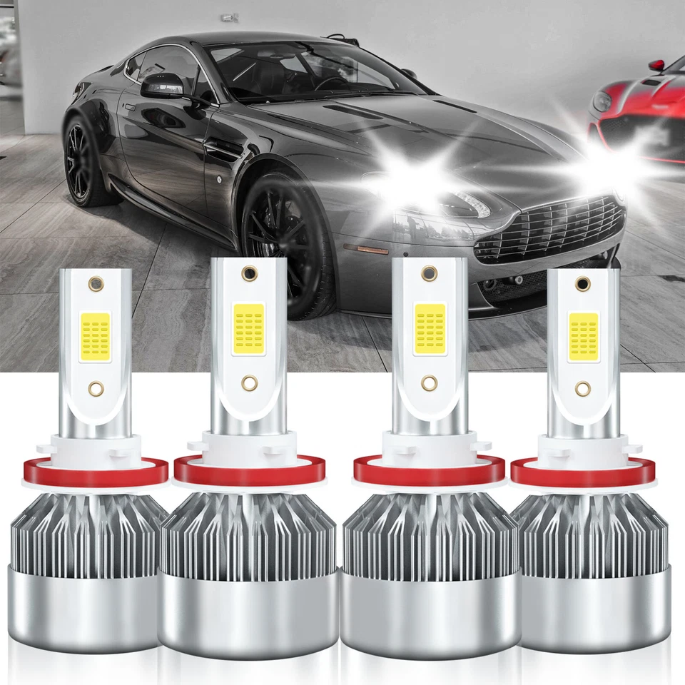 Kit de 4x H11 H11 faros LED 6000K para Aston Martin V8 Vantage 2006-2017 Foto 2 de 4