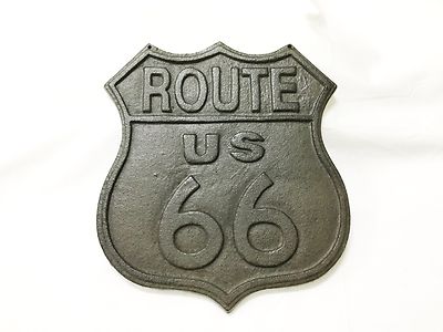New K-rac Rustic Cast Iron Route 66 Plaque (1184-0169)