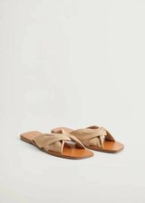 Sandali piatti con cinturino in pelle di mango taglia UK 4