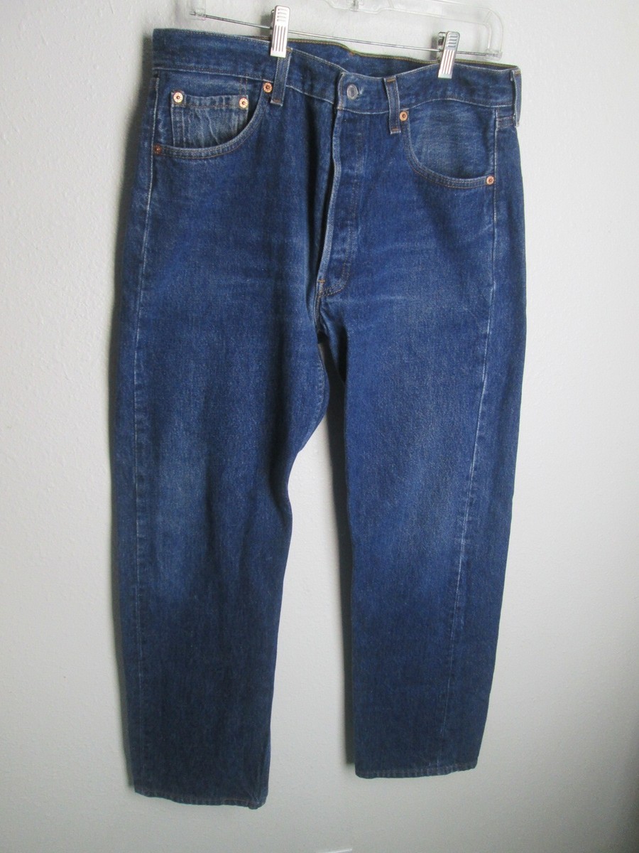 Levi Strauss 501 red tab US made Blue Jeans dark denim size 34x30