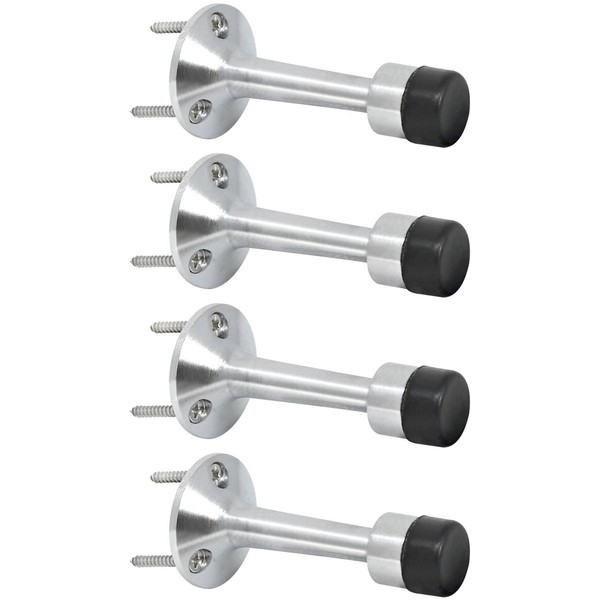4X TüRstopper Aus Zink Mit Scandiumlegierung, WandtüRstopper Flacher Gummipuffer-image