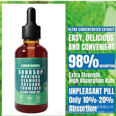 Soursop Bitters Liquid Drops 10 in 1 Herbal Extracts Overall Health 60ml