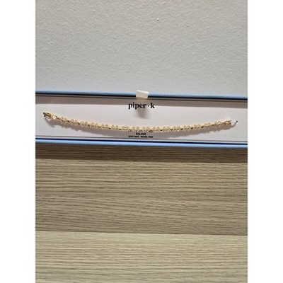 Piper K Gold Tone Floral Cubic Zirconia Tennis Bracelet Brass Lead Nickel Free