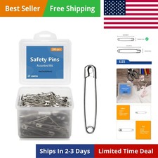 2 inch Safety Pins, 200Pcs Large Safety Pins Heavy Duty, Steel Wire