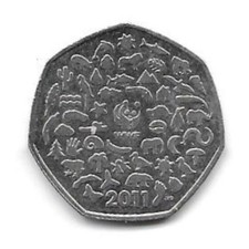 [2059] 2011 UK WWF (World Wildlife Fund) 50p Fifty Pence Coin KM#1196