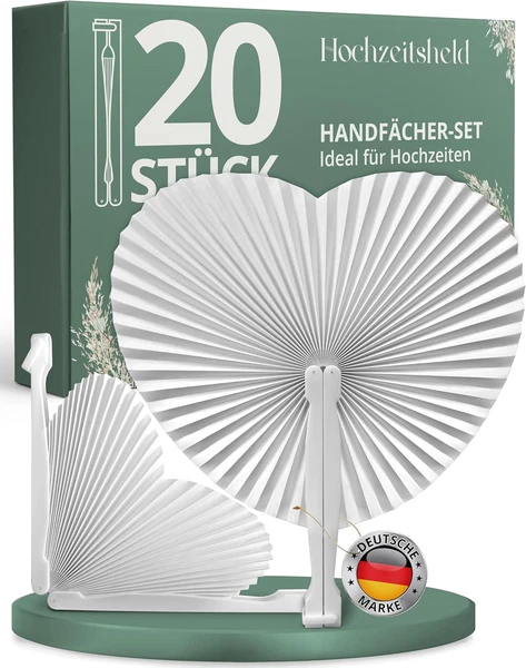 FäCher Hochzeit 20 StüCk - WeißE HandfäCher FüR Erfrischung-image