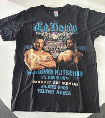 Vintage 2009 Ed Hardy Shirt XL y2k Boxing Klitschko vs David Haye Mike Tyson Rare