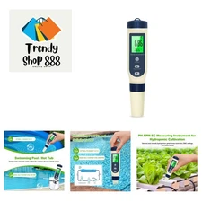 PH Tester Digital, 5 in 1 PH Meter for Water/Salinity Meter/tds/ec/Thermomete...