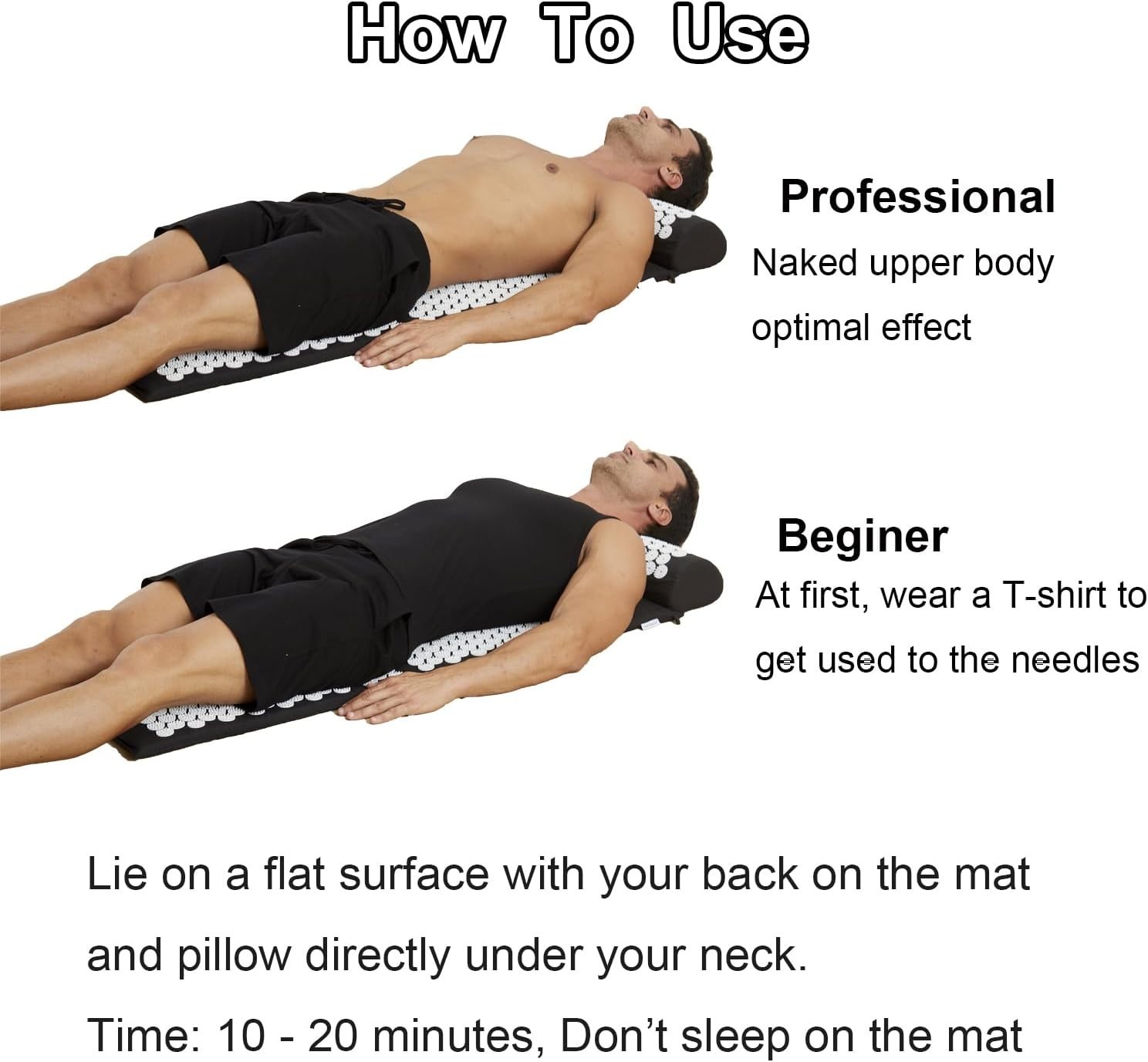 Extra Long Acupuncture Mat & Pillow - Stress Relief Gift