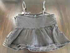 Wild Fable Washed Black Ruffle Hem Cami Top