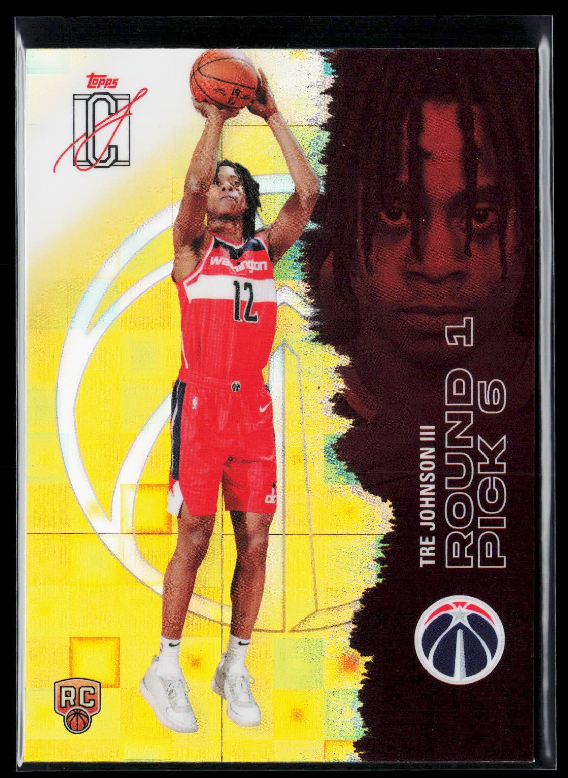2025-26 Topps Signature Class #140 Tre Johnson III Chrome Pandora Yellow RC
