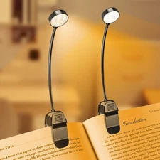 2 Pack 10 LED Rechargeable Book Light Book Reading Light for Reading In Night