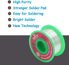 Solid Core Solder for Stained Glass Craft, 1.0mm Lead Free Solder Wire Withou...
